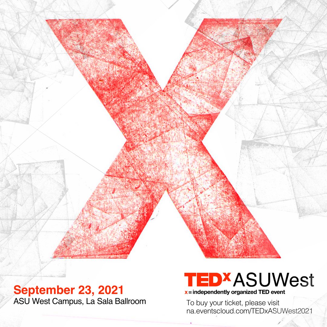 TEDxASUWest's tweet photo. #TEDxASUWest: Regeneration.
September 23, 2021.

Tickets are still available for our in-person event! Grab yours today: https://t.co/yfPTniea5C https://t.co/Nk3zRy4cbK