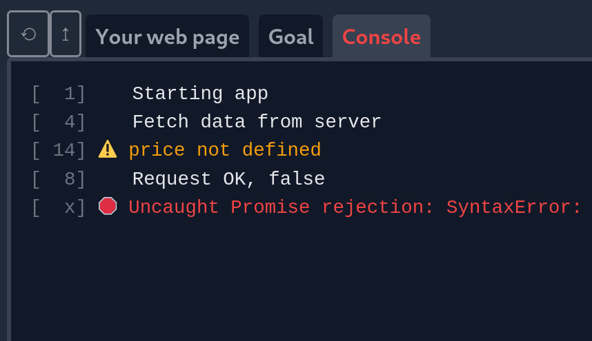 tinkr_tech's tweet image. Finally, Tinkr shows the JavaScript console right next to the editor. This was not easy to implement. Expect bugs (and report them). Now beginners wont miss obvious problems in their code.