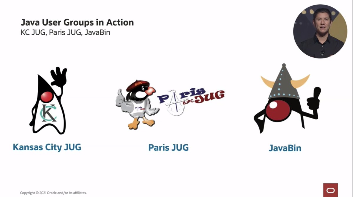 Sharat_Chander's tweet image. Great shout out by @chadarimura to the @kcjug @parisjug and @javaBin during the #OracleDevLive #Java keynote!