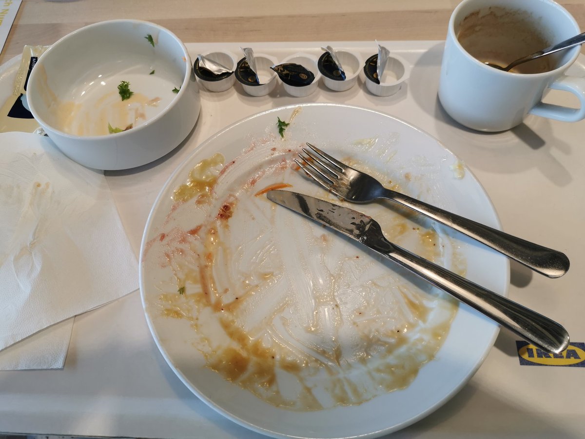 So sieht es nach dem Essen aus. 🥴