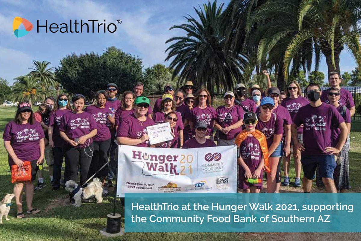 healthtrio's tweet photo. HealthTrio Living our Company Values: We’re making a difference in our community! Last Saturday, a group of HealthTrio team members participated in this year’s Hunger Walk supporting the Community Food Bank of Southern Arizona, raising $745 in donations as part of that event. https://t.co/ZsJfXgEn3D