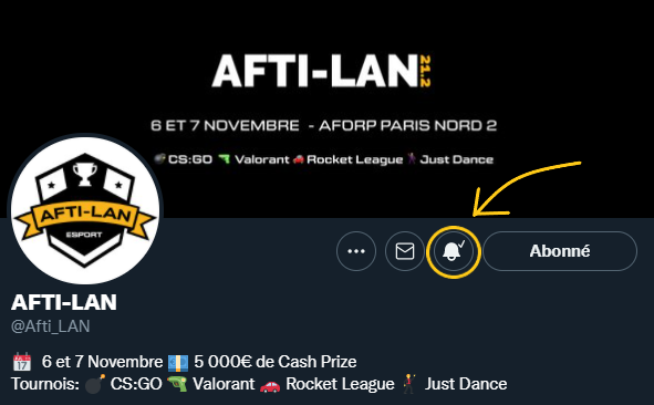 Afti_LAN's tweet photo. 🔔 QUI n'a pas encore activé les notifs ? 🔔

Je répète, QUI va passer à côté des informations importantes de la prochaine Afti-Lan ? 📄

𝑒𝑡 𝑣𝑒𝑛𝑖𝑟 𝑝𝑙𝑒𝑢𝑟𝑒𝑟 𝑒𝑛 𝑑𝑚 𝑝𝑎𝑟𝑐𝑒 𝑞𝑢'𝑖𝑙 𝑛'𝑎 𝑝𝑎𝑠 𝑑𝑒 𝑠𝑙𝑜𝑡 ? 🤡
𝐴ℎ𝑙𝑎𝑙𝑎𝑙𝑎𝑙𝑎𝑎𝑎𝑎..

#AftiLan 21.2 🏆 https://t.co/wwd55FPt7r