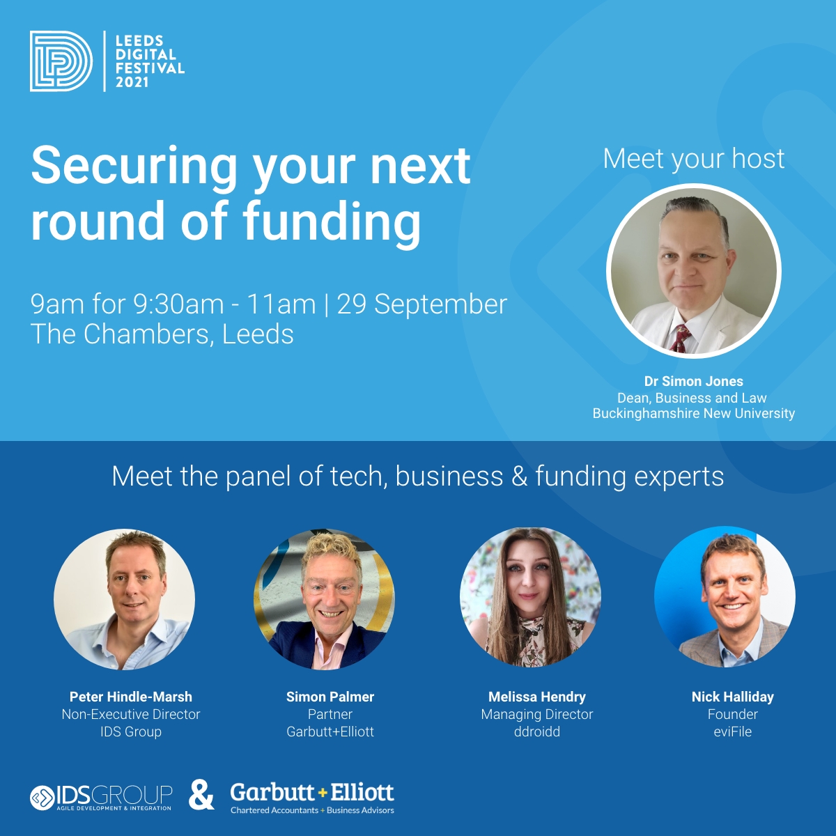 🚀 Looking to secure funding to grow a successful tech business? 🚀

Our expert panel will share how to prepare for funding and succeed as a #Leeds tech business.

ow.ly/H9ft50G9MU6

#saas #leedsdigi21 #leedstech #entrepreneur #leedsbusiness#businessevents #funding
