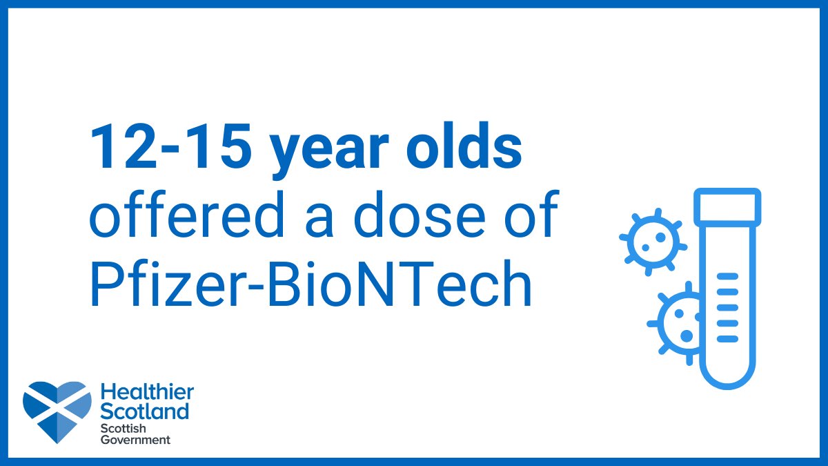12-15 year olds offered a dose of Pfizer-BioNTech