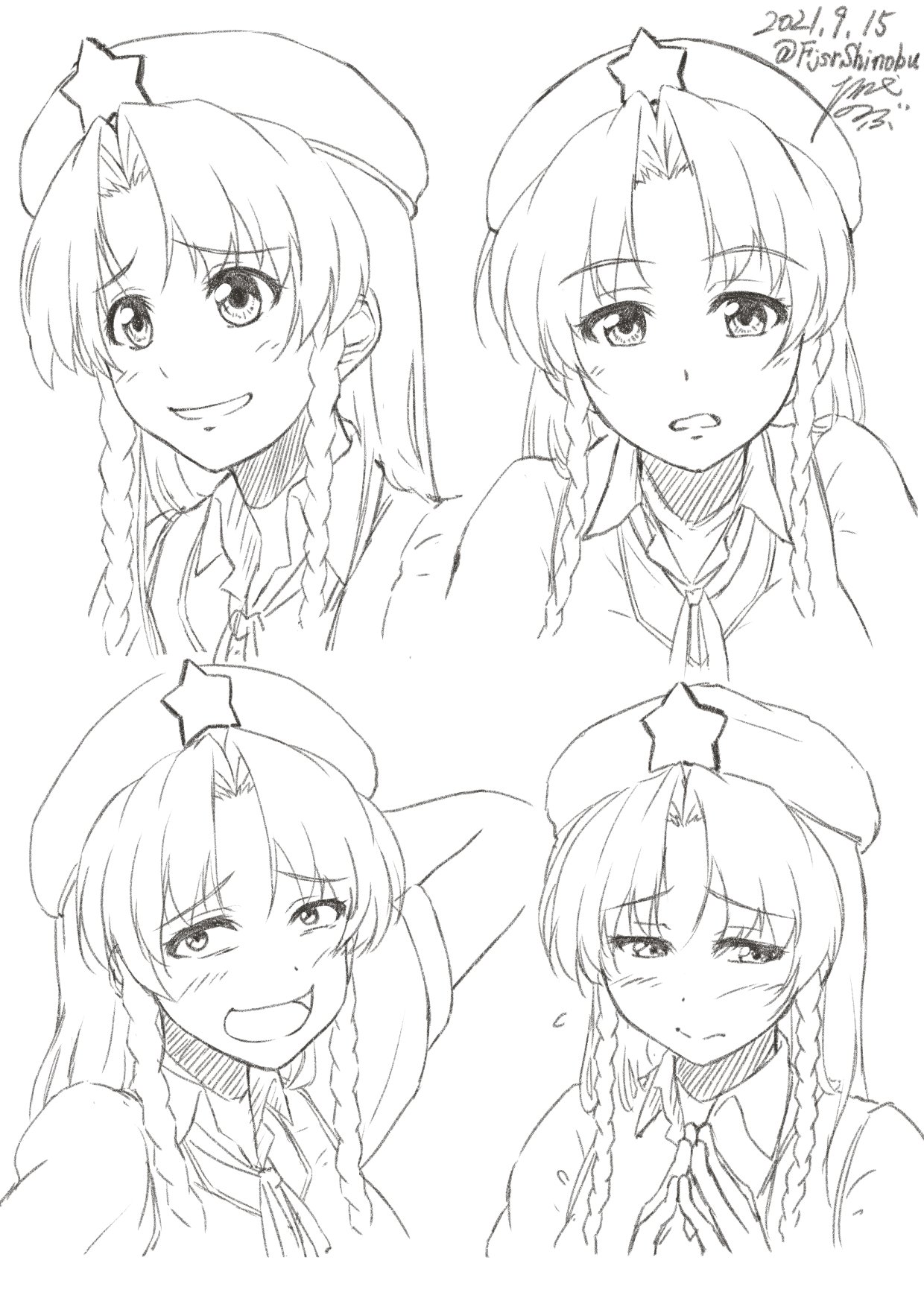 藤代しのぶ 美鈴表情集的ならくがきその3 アニメの設定資料みたいで描いてて楽しいわー T Co C3b5knquth Twitter