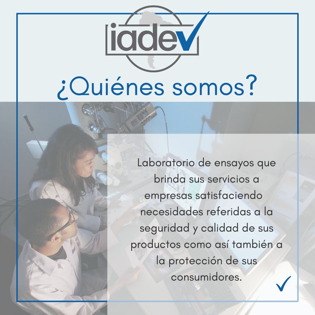 iadev_ar's tweet photo. ¿Quiénes somos?

#laboratorio #ensayos #servicio #Seguridad  #calidad https://t.co/bfvk85wOHA