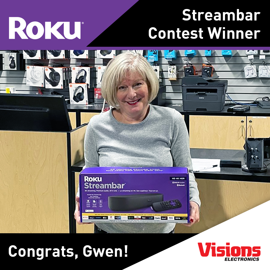 VisionsDeals's tweet photo. 🥳 Congratulations to Gwen on winning a Roku Streambar 🎉
Special thanks to Roku Canada for helping make this possible.
Follow us @VisionsDeals for more upcoming contests and giveaways.
#therokuchannel #rokuplayer #rokucanada #rokustreambar #contest #giveaway #contestwinner https://t.co/A0tYUJh7Pu