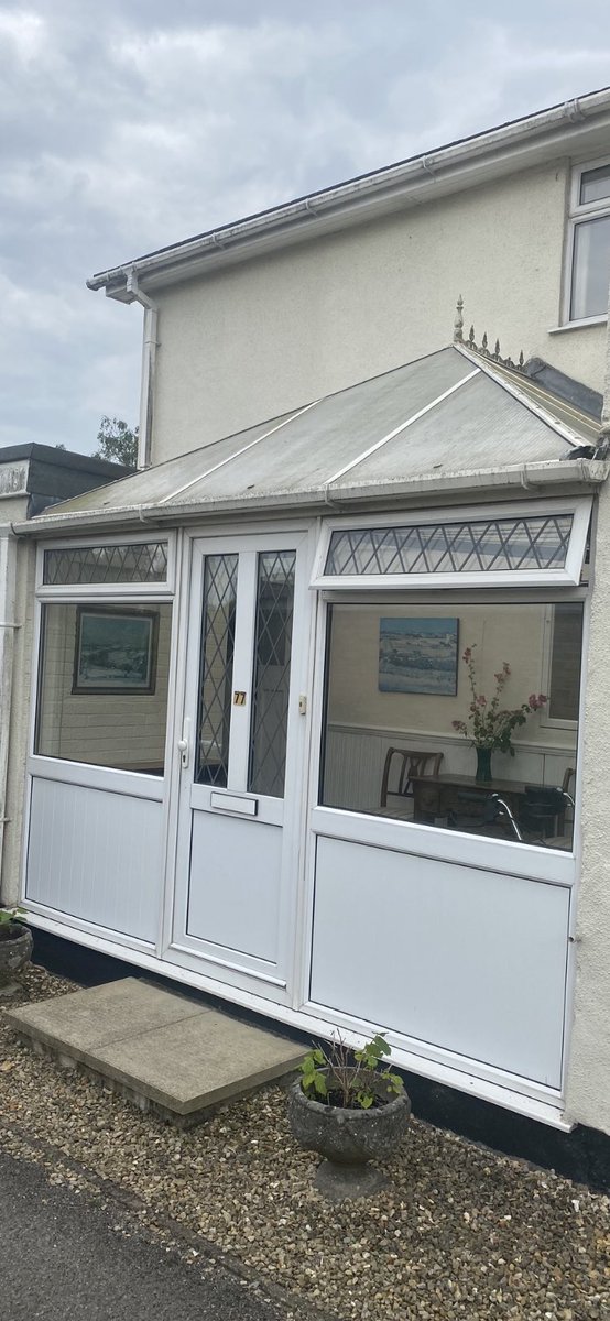 Evansonsbuild14's tweet photo. Old leaky roof replaced with new triple polycarbonate lean to Roof. https://t.co/jRrOovNGah