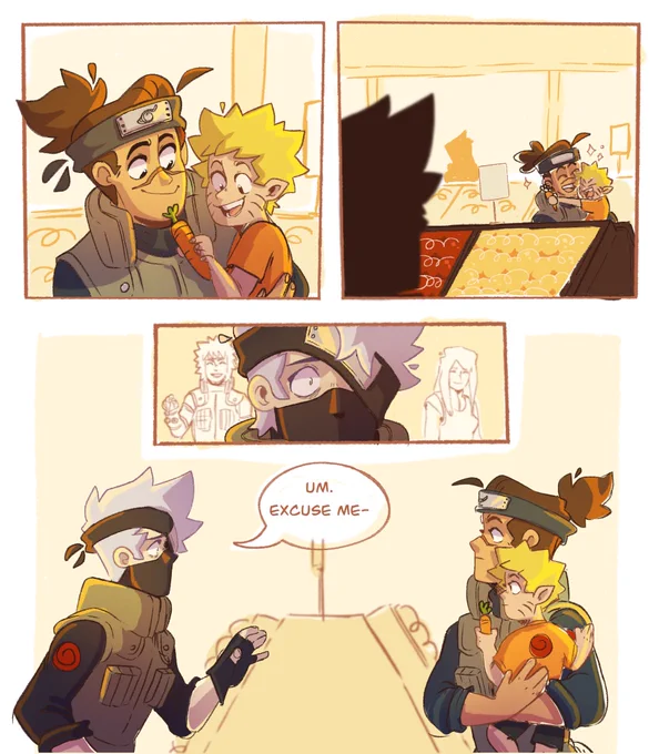 i'm playing fast &amp; loose with the dual combo of kkir week &amp; kakashi week - this is for kakairu week day 1 - first meeting (yes i'm late) 🌅 