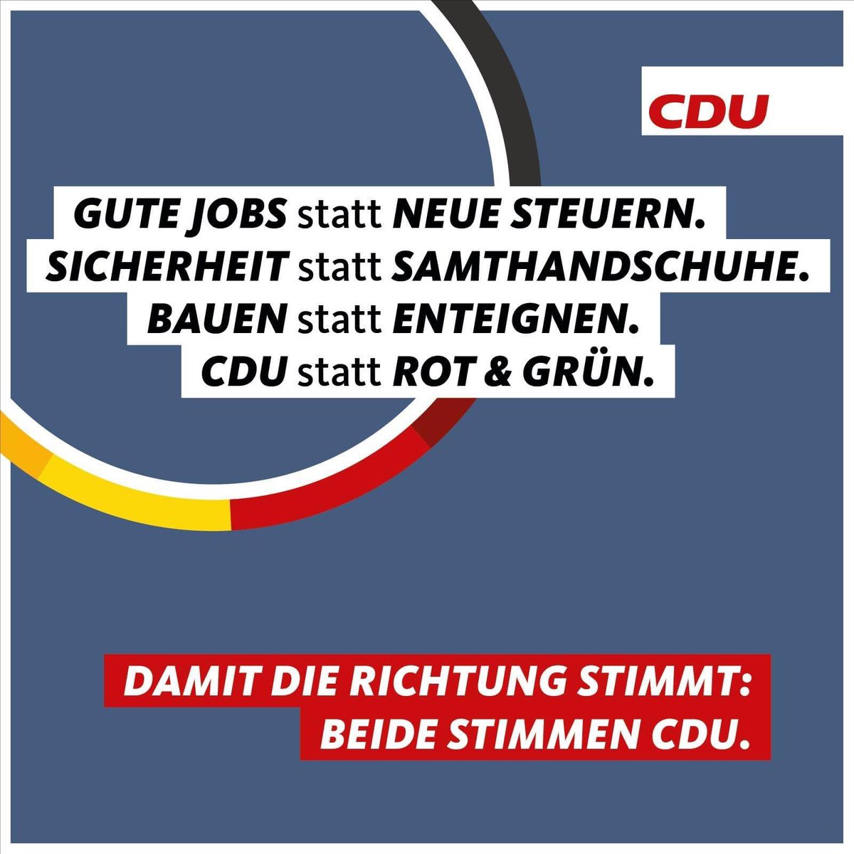 CDUHamm's tweet photo. Diese Bundestagswahl ist eine Richtungsentscheidung. Wir haben eine historische Pandemie erlebt. Jetzt geht es darum, unser Land stark aus der Krise zu führen. Dafür braucht es eine starke Union. 
Damit die Richtung stimmt: Beide Stimmen für die CDU. #wegenmorgen #einguterplan https://t.co/ODoAUUYDhM