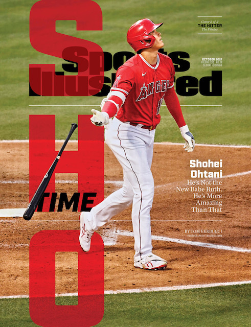 MLB's tweet photo. When you’re a two-way star, you get a two-part @SINow cover!
 
Shohei Ohtani graces the front of the upcoming issue of Sports Illustrated, available Sept. 23. https://t.co/jX1EPrdtiw
 
📸: Sports Illustrated https://t.co/BayMsgFUfn
