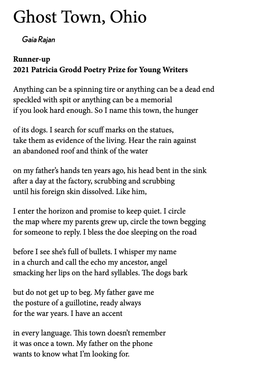 gaiarajan's tweet photo. bowled over to have a poem in the new @kenyonreview, about Ohio and failed memory: https://t.co/cJbV41Ivkc
