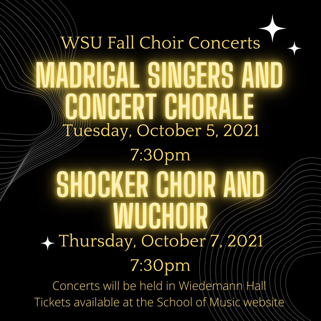 In person concerts are back! Mark your calendars to join us for our Fall concerts in Wiedemann Hall. We hope to see you there!