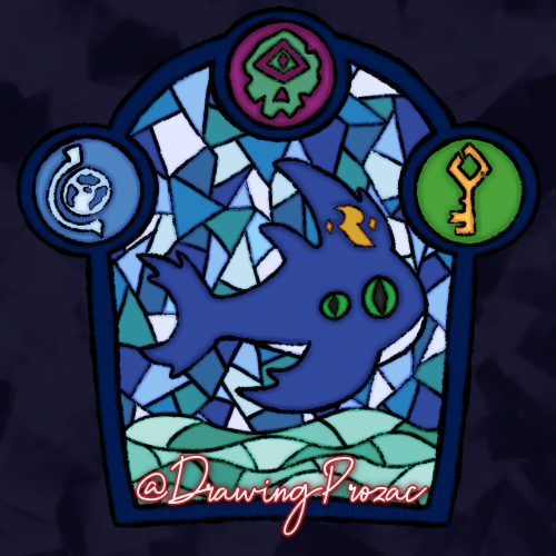 DrawingProzac's tweet photo. ✨Finished my second stained glass!✨
🔸This time: @MegRoaming 🦈
🔸Will be part of my small story for kids ^^
━━━━━━━━━━━━━━━━━━━━━━━
#SeaOfThieves #roamingmeg https://t.co/LJOhCyyZkL