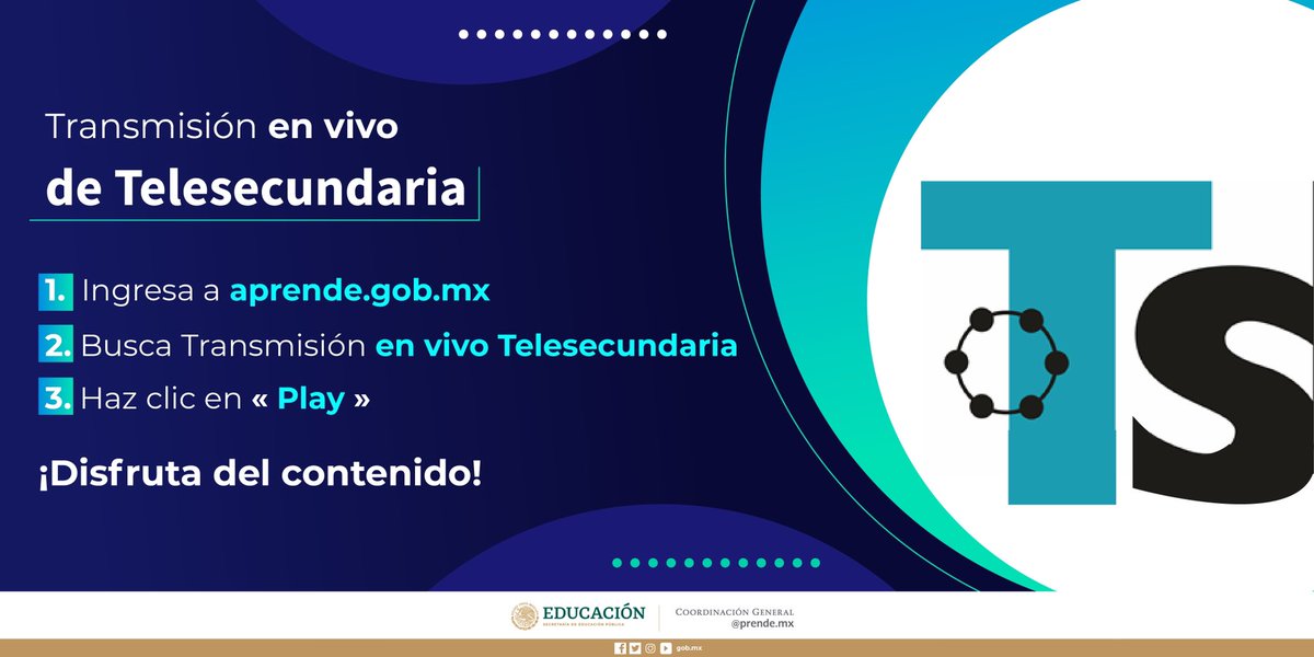 📢 Atención, docentes de #telesecundaria, ahora que #RegresamosALaEscuela reactivamos la señal en vivo a través de nuestro sitio web. 👇🏼
📺 aprende.gob.mx/telesecundaria…
