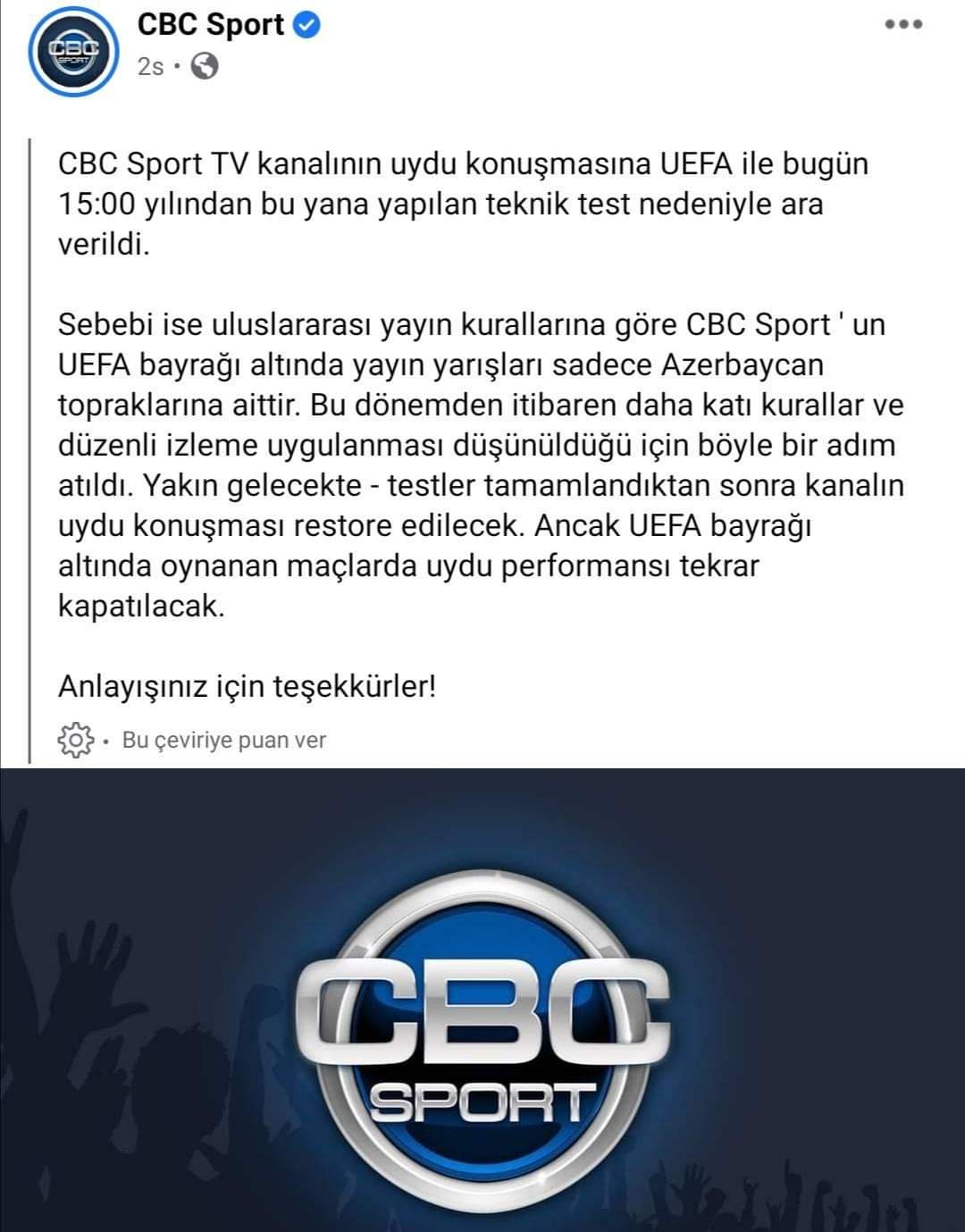 tv platformlari on twitter cbc sports azerbaycan spor kanali bu sezonda sampiyonlar ligi ve uefa avrupa ligi ni sifresiz yayinlayacak haftanin programinda besiktas borussia dortmund ve frankfurt fenerbahce maclari yer aliyor