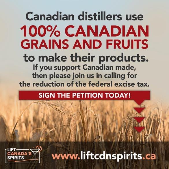 barmansvodka's tweet photo. Canadian distillers use 100% Canadian grains and fruits to make their products. If you support Canadian made, then please join us in calling for the reduction of the federal excise tax, so we can continue to grow our businesses and support Canadian farmers. https://t.co/sS3gA2KI1b