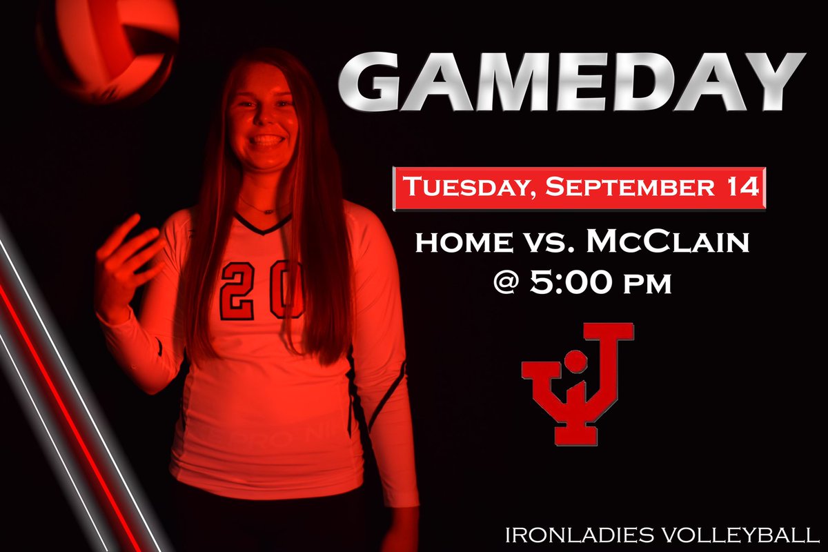 volleyball_JHS's tweet photo. GAMEDAY!!! Come support your Ironladies. JV starts @ 5 and varsity follows.🏐 https://t.co/RGVnbjGiS6