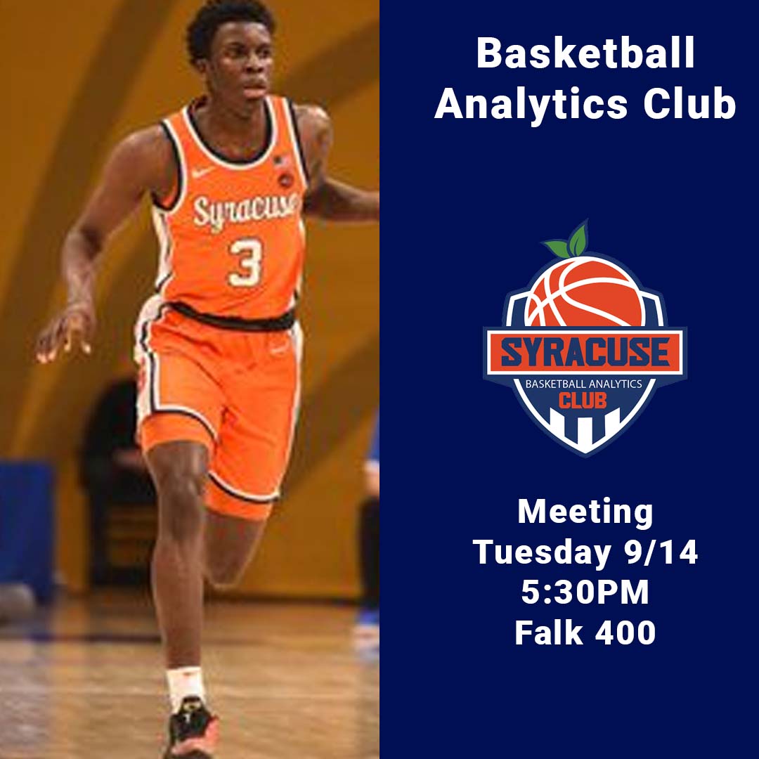 Third Meeting today, again in Falk 400 at 5:30 PM. We will be finising up presentations from last week's meetings and then doing a Kahoot on Syracuse Basketball. You won't want to miss it! https://t.co/225QDTUXsg