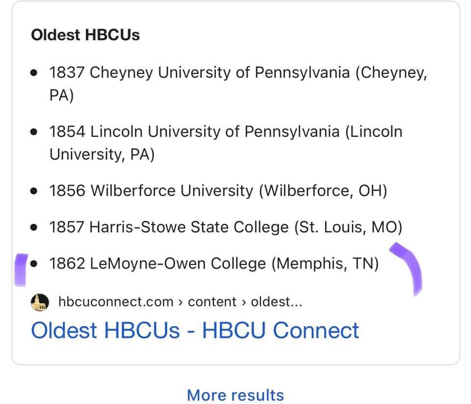 Did you know that LOC is the oldest HBCU in the south and the 1st HBCU in the south? The ones that are older are all in the north and one in the mid west. #lemoyneowencollege #HBCU