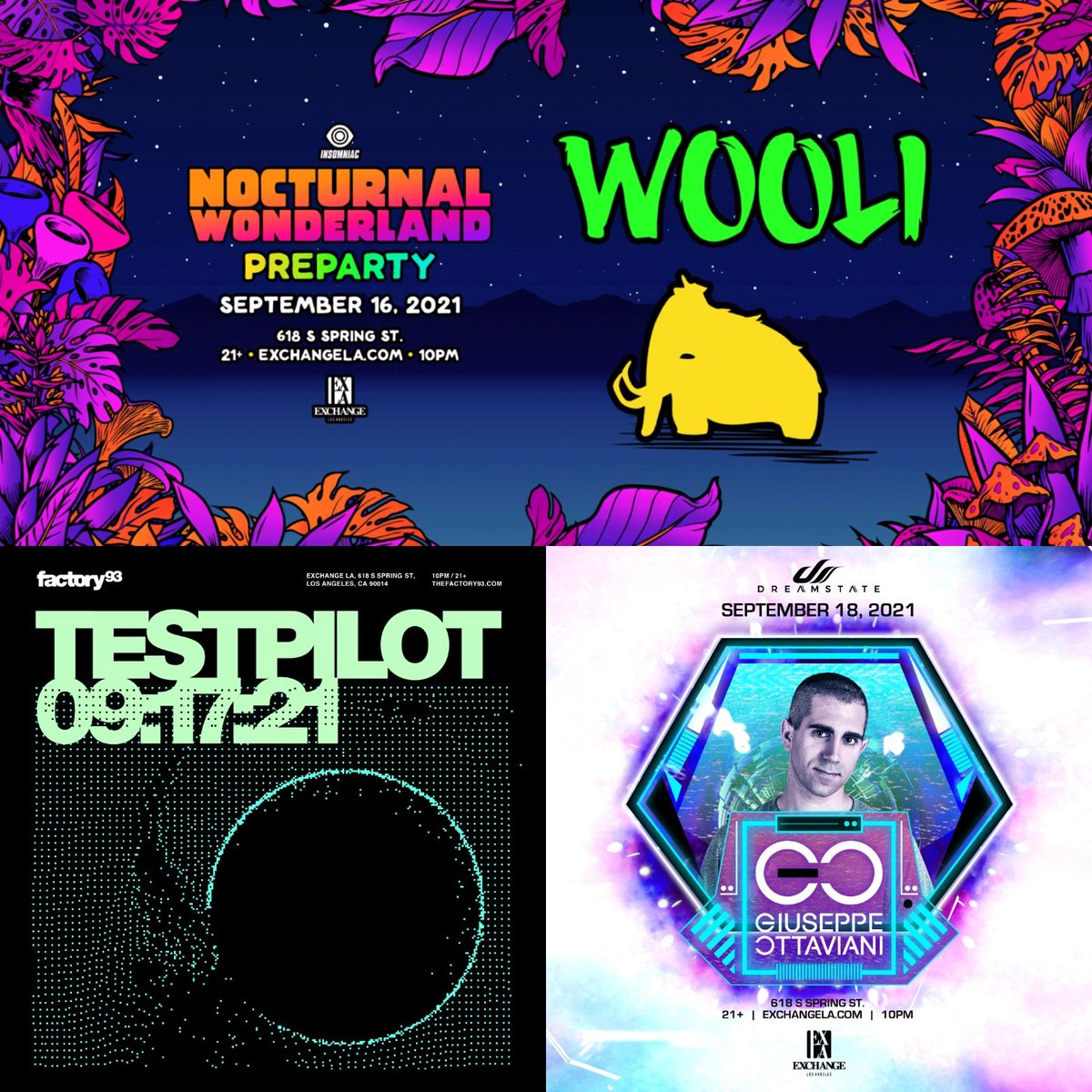 nightowlgl's tweet image. This week at #ExchangeLA
Tickets &amp;amp; Guestlist available on our website!
THUR - #NocturnalWonderland PreParty with #Wooli
FRI - #Factory93 presents 3Testpilot
SAT - #Dreamstate presents #GiuseppeOttaviani