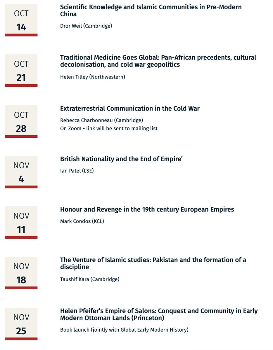 ⚡️Exciting news! Term card for the Cambridge World History Seminar is out 🌎🌍🌏

Featuring knowledge circulation, cultural decolonisation, extraterrestrial communication, discipline formation, and so much more! 

For further details: hist.cam.ac.uk/event-series/w…
