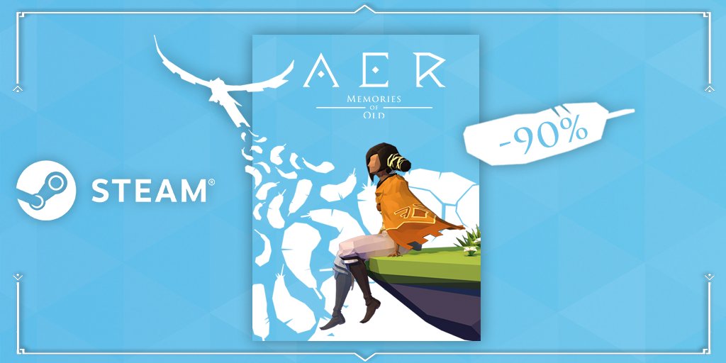 daedalic's tweet image. Spread your wings and fly into a vibrant world of floating islands in the sky, explore ancient ruins where each step could bring about the end of all you know.

AER Memories of Old is 90% off on Steam today! 

store.steampowered.com/app/331870/AER…