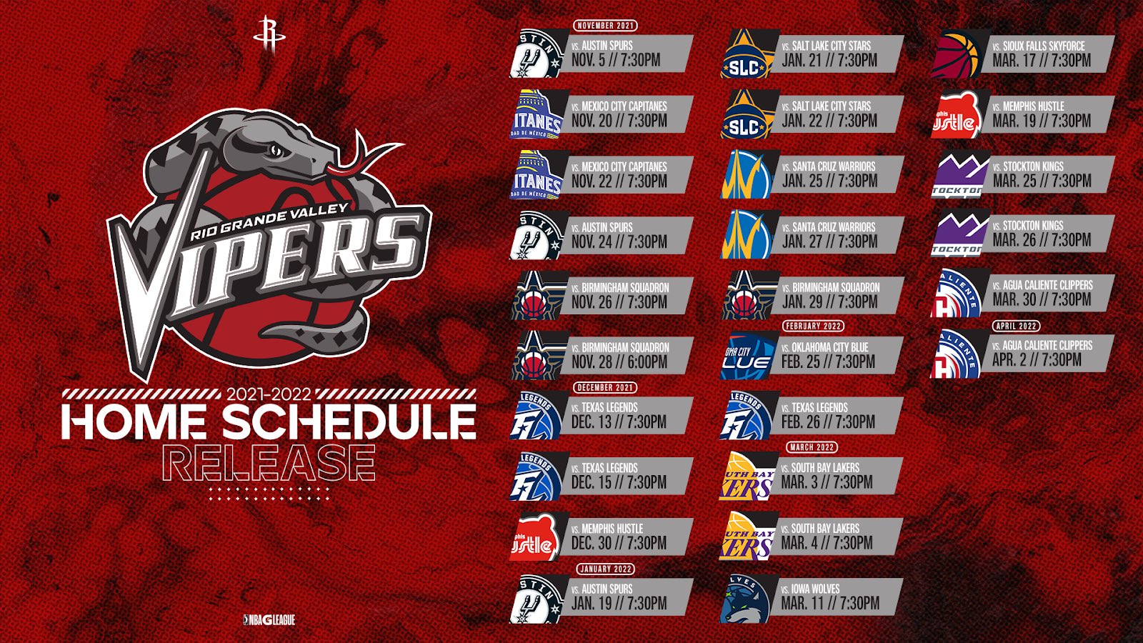 RGV Vipers on Twitter "The wait is over! The Vipers home schedule is