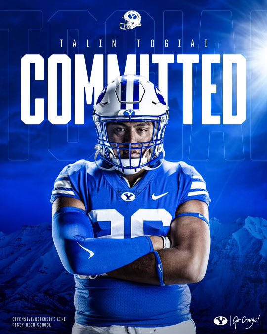 TogiaiTalin's tweet photo. After thinking long and hard I have decided to commit to #BYU thanks to coach @Coach_DFunk and @kalanifsitake for this amazing opportunity! #BYUFootball #GoCougs https://t.co/OQL0mLpz1X