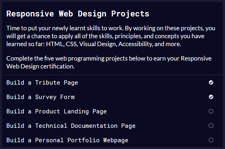 webdev_beginner's tweet image. Day 11 of #100DaysOfCode
Successfully completed my first two basic projects with @freecodecamp:
1. Survey form
2. Tribute page
The projects were fun and a refresher of all the fundamentals of HTML and CSS. Excited to make more!
#HTML #CSS #webdevelopment #CodeNewbie #CodeLife
