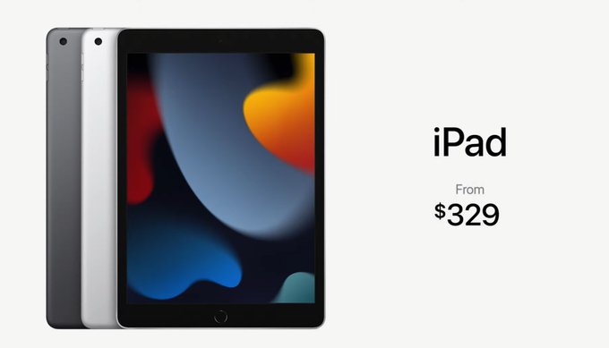 Apple Event 21 - Preço do iPad em 329$