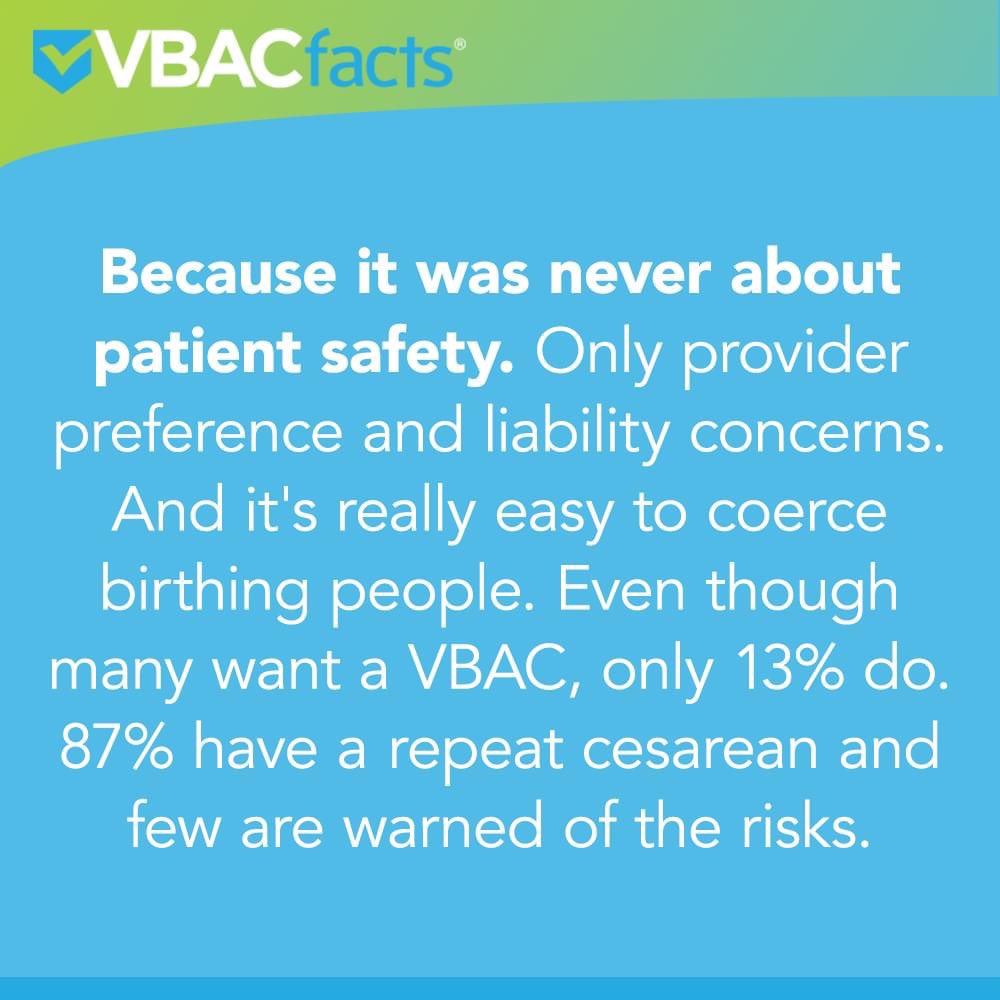 vbacfacts's tweet photo. If ACOG intended for 24/7 anesthesia or OB presence to be required to offer vaginal birth after cesarean (VBAC), they would have used plain, clear, and unambiguous language to express that, not vague phrases like "immediately available." https://t.co/ciYxCELzMq https://t.co/ejLfaWAb2I