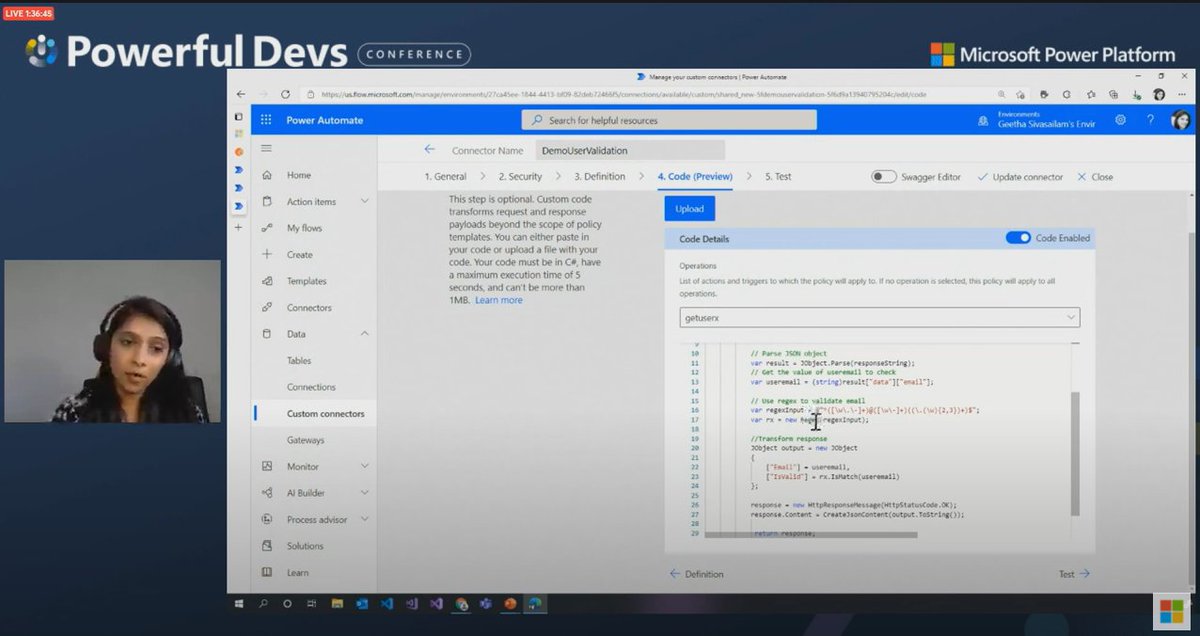 DianaBirkelbach's tweet image. Followed by your awesome session on C# inside #CustomConnectors ! #PowerfulDevsConf 🧡!