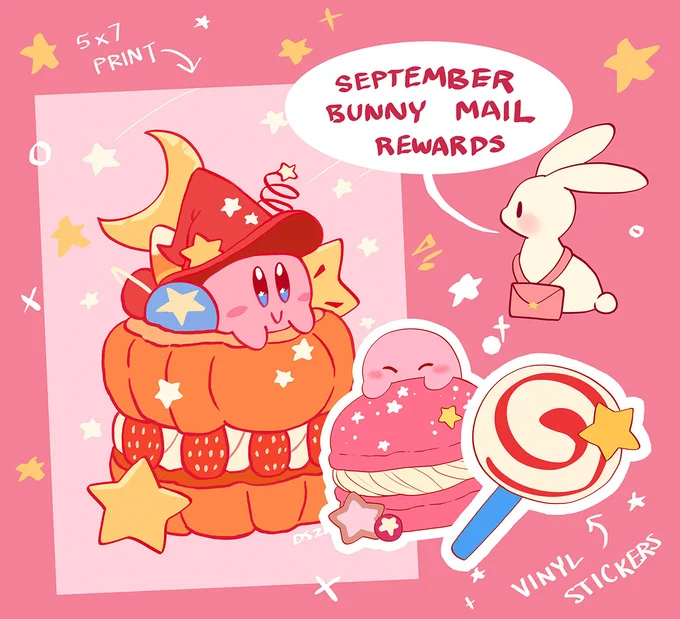 October's Bunny Mail Rewards! Join the club before Sep 30th to get these in the mail! Link in replies⬇️ 