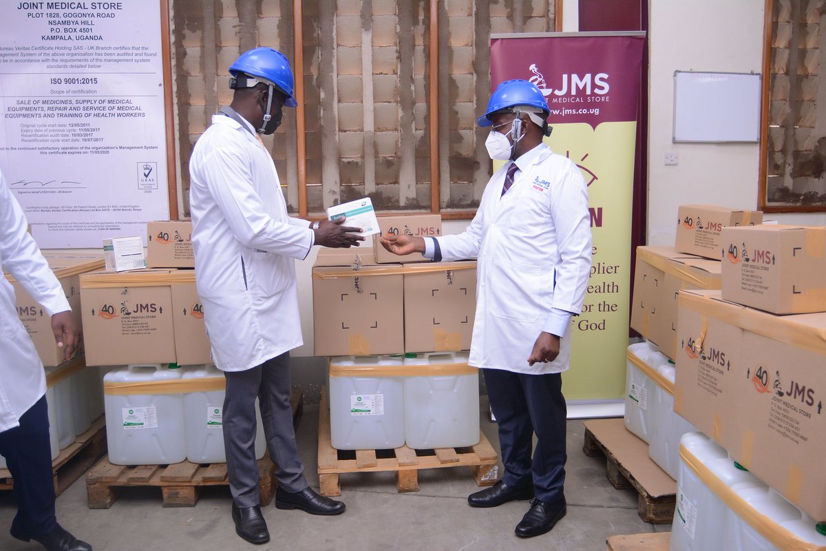 JMSUganda's tweet photo. 93,600 N95 masks donated to 80 PNFPs and 10 MPs for health workers. #JMScares #wearyourmask #fightingcovid19 @newvisionwire @DailyMonitor @ntvuganda https://t.co/bFOtGSexVD
