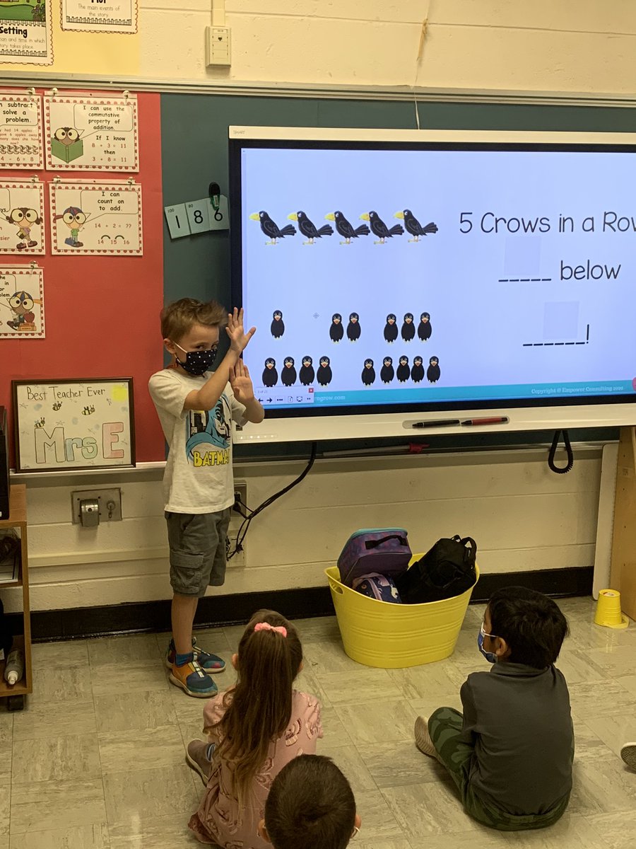 Meag1st's tweet photo. We started using our Student Leaders for Quick Practices and Daily Routines! Two days in and going well so far ❤️💙 #RicheyProud #mathexpressions #firstgradeteacher #studentleaders https://t.co/edMhJ2H0iF