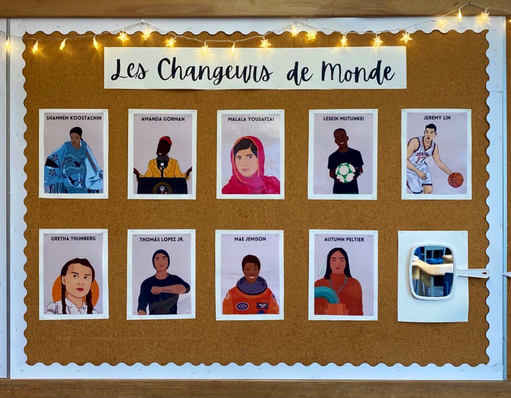 Our newest bulletin board has sparked discussion on ways our Grade 3/4 Ss already are and can continue to become changemakers and community leaders 🌍. #BacktoSchool2021 <a href="/tdsb/">Toronto District School Board</a> @TDSB_fsl