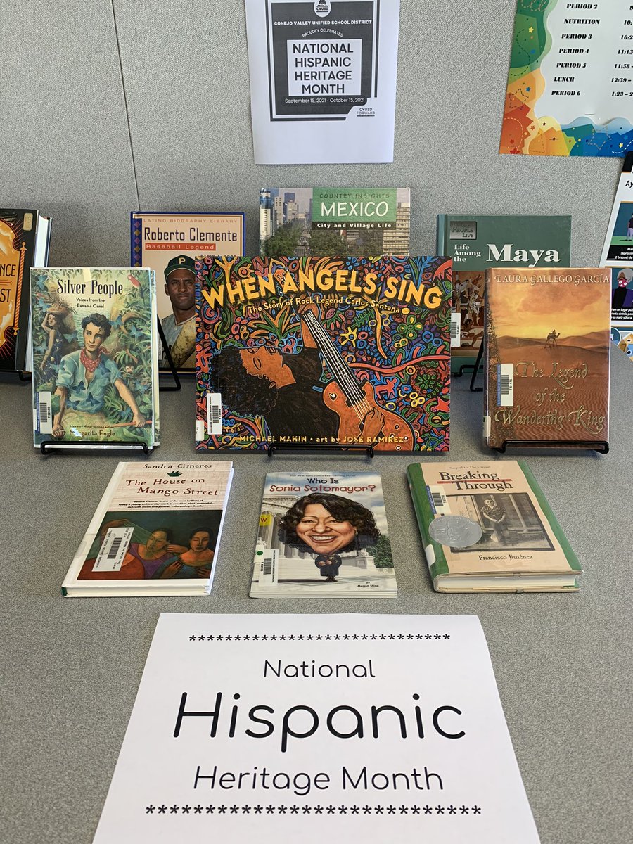 SycMSLibrary's tweet image. Excited for National Hispanic Heritage Month here! @Sycamore_Canyon