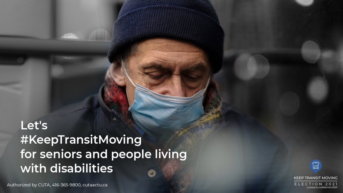 canadiantransit's tweet image. Many seniors and people living with disabilities depend on transit for essential daily trips. Learn more at cutaactu.ca/election2021. #KeepTransitMoving #CdnPoli