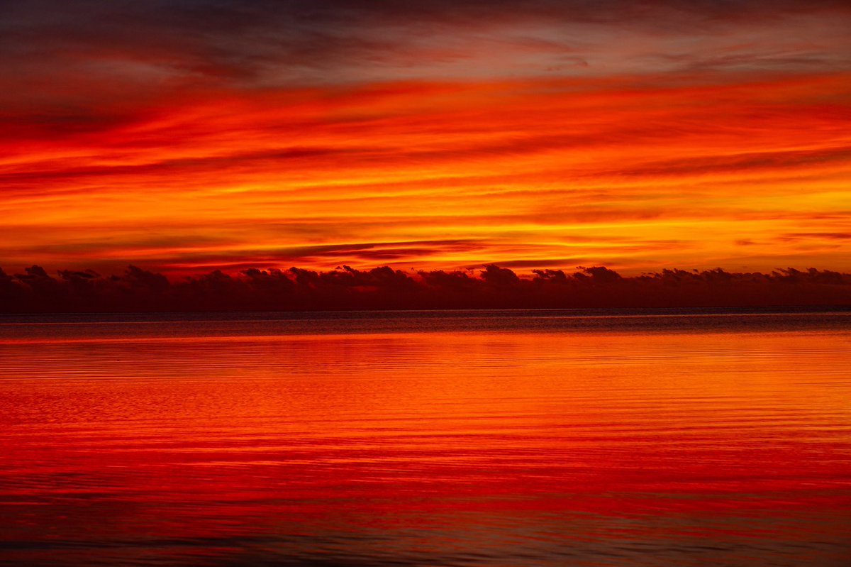 Morning reflections in red and orange over Miami’s Biscayne Bay. Have a good day.