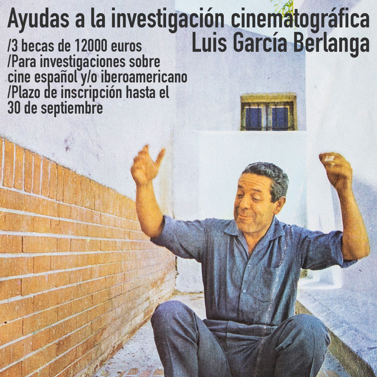 Academiadecine's tweet photo. Segunda edición de las Ayudas Berlanga: tres becas para trabajos de investigación relacionados con la cinematografía española y/o iberoamericana. Información e inscripciones: https://t.co/9adSTifaoe https://t.co/ClLcVk8s3q