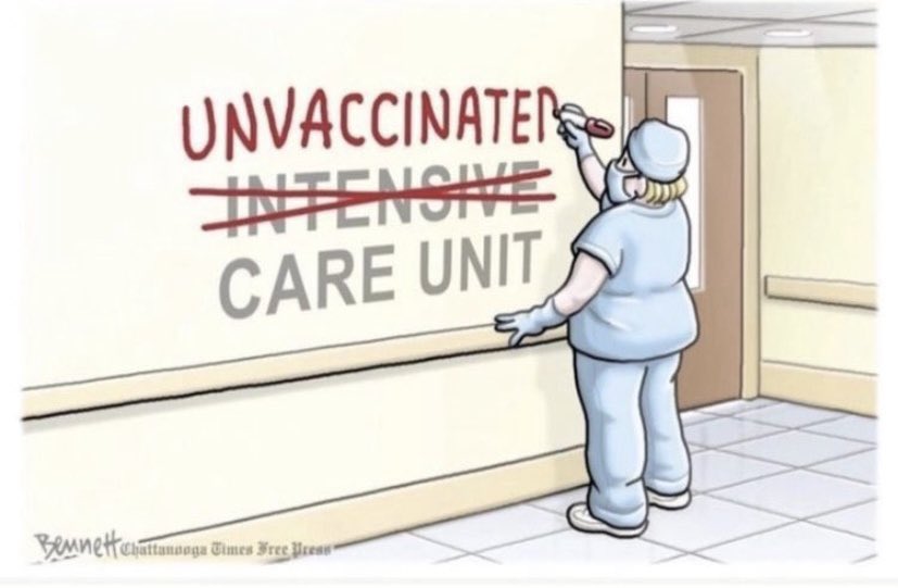 • 1/3 of UK ICU beds are once again full of Covid patients
• 75% are UNvaccinated 
• In our ICU we have not had a single covid death in a double vaccinated patient 

#getthejab
#dontdieofignorance