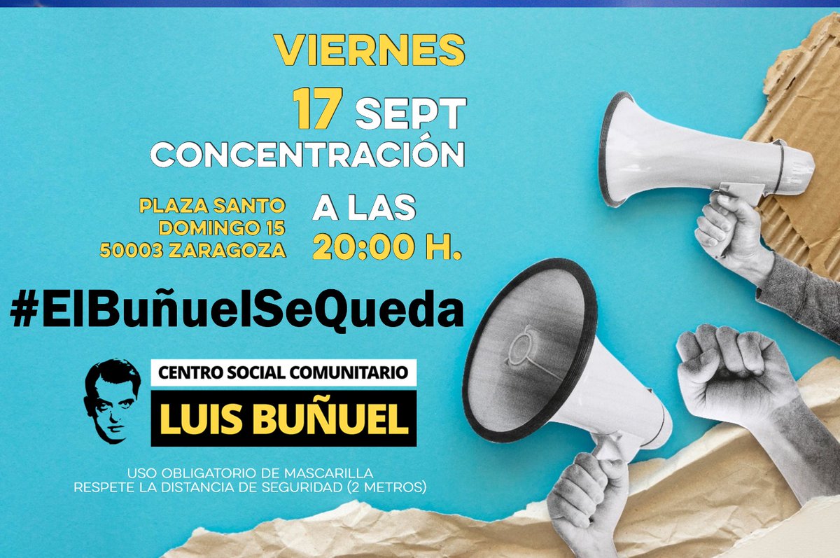 laresistencialm's tweet photo. Todo nuestro apoyo para el colectivo hermano Centro Social Buñuel @CSCLuisBunuel

El acoso político y judicial de las derechas zaragozanas no podrá parar la cultura, el debate, la autoorganización ❤️

si tocan a una nos tocan a todas 💪
#ElBunuelSeQueda 
#ElBuñuelSeQueda https://t.co/xBVNhq2iRJ