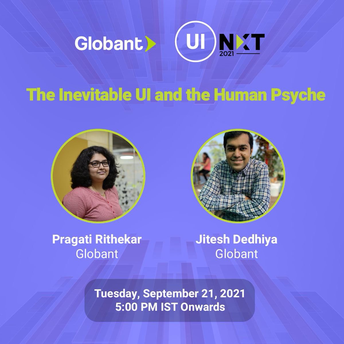 “Somewhere, something incredible is waiting to be known.”– Sharon Begley
If u relate to it then why wait?save the date n do join us whr I am excited to talk abt "The Inevitable UI n the Human Psyche" only #uinxt #globant #uitrends #emotionalintelligence