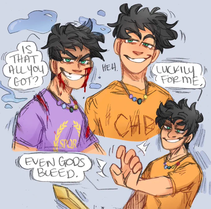 unhinged percy for fun. reminder that canonically, he has a `troublemaker' smirk #percyjackson #pjo 