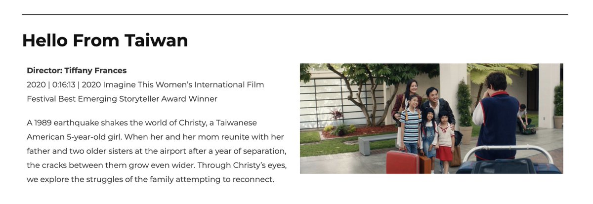 hellofromtaiwan's tweet photo. Thanks for playing Hello From Taiwan, Vancouver Taiwanese Film Festival! @vancouverTWFF 🎥🙏💕

Link here:
https://t.co/bKhLHmXbL5

Viewable from Sept. 11th (SAT) 9 PM to Sept. 18th (SAT) 9 PM
Open virtually Canada-wide
Streaming for Free! https://t.co/On4RCpinwQ