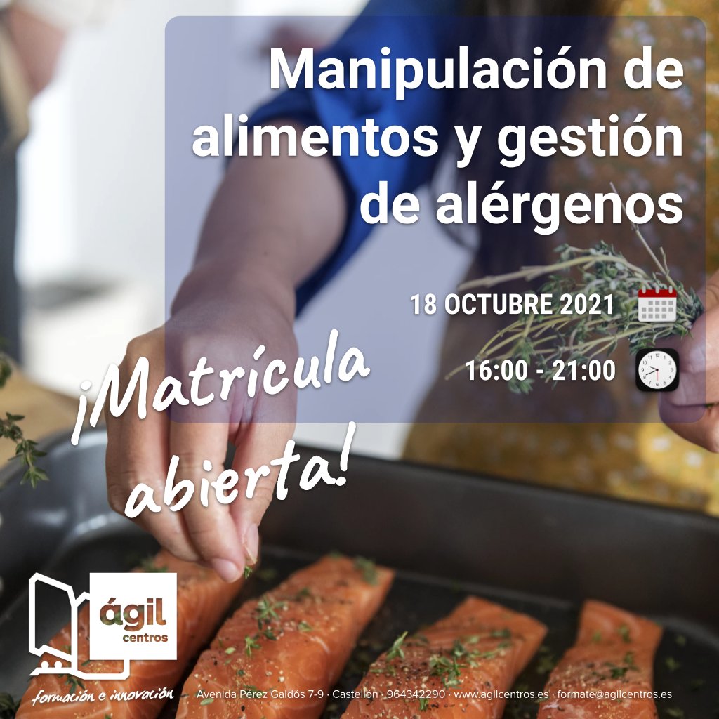 agilcentros's tweet photo. 📢 Nueva edición del curso de manipulación de alimentos y gestión de alérgenos  🍕🥯🧀🥗🍗🐡

🌐 https://t.co/x8V6ACJ9ZR
☎️ 964342290 https://t.co/eqAKb6TRP7