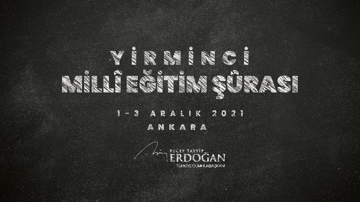 Eğitim alanında Türkiye için yeni ufuklar açacağına inandığım Millî Eğitim Şûrası’nı bu yıl 1-3 Aralık tarihleri arasında toplama kararı aldık. Millî Eğitim Şûrası’nın şimdiden tüm eğitim camiamıza hayırlı olmasını diliyorum.