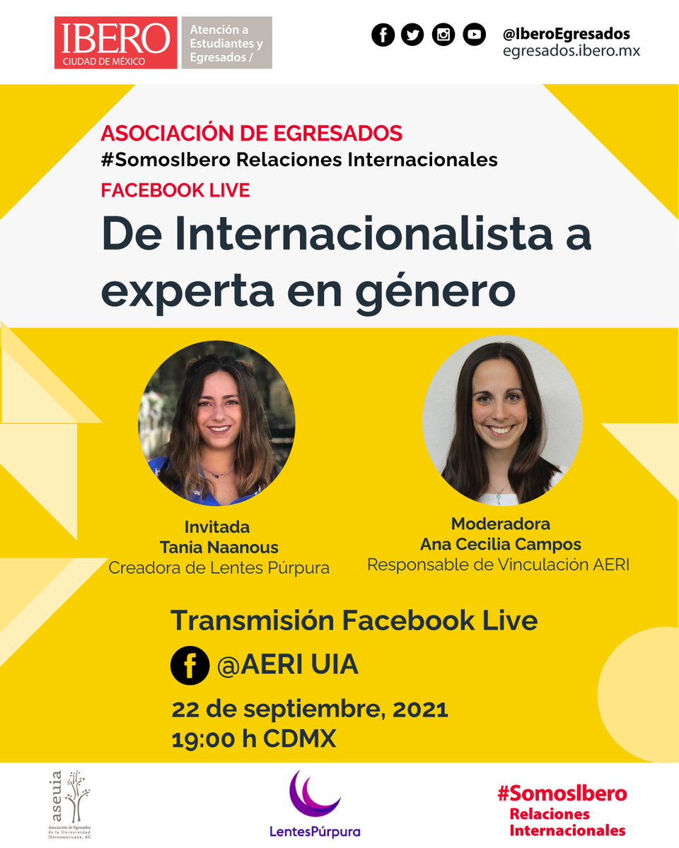 Querida comunidad egresada,

Los invitamos al primer Café Virtual de AERI, espacio en el que tendremos conversaciones con personas egresadas para que nos cuenten un poco sobre su trayectoria profesional y su trabajo.

Link al evento: fb.me/e/PdlXPsAU
Read less
