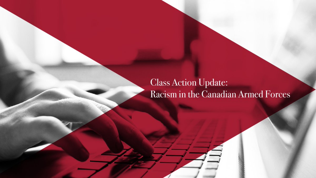 We are privileged to represent plaintiffs who have experienced racism in the Canadian Armed Forces. We have posted an update on this important class action - to see the full update, sign up for the class, or receive more information, please click here: bit.ly/3hx8BJj